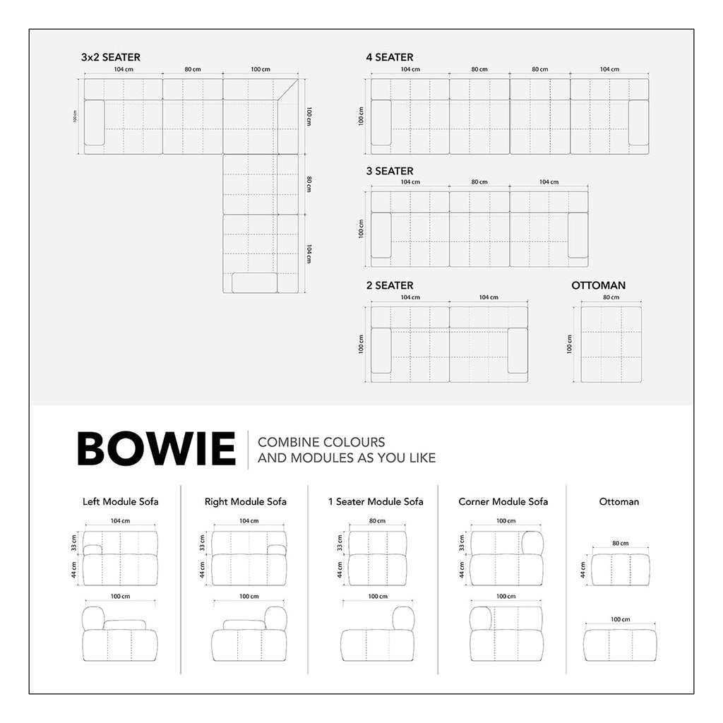 Bowie 3 Seater Modular Sofa